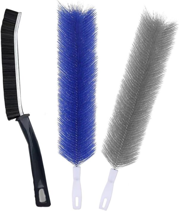 3Pcs Small Fan Cleaning Brush, Ceiling Fan Cleaner Duster with Crevice Cleaning Brush - Ideal for Dusting Fans, Air Conditioners, Windows, Washable, Reusable, Durable, Household Cleaning Brushes