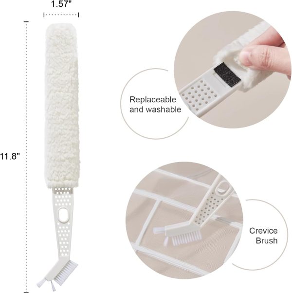 2 Pack Mini Split Cleaning Kit，Refrigerator Coil Cleaning Brush,Air Conditioner Cleaner Window Unit Kit,with 2 Removable Microfiber Cloth Cover,for Air Conditioning, Refrigerator, Washing Machine - Image 2