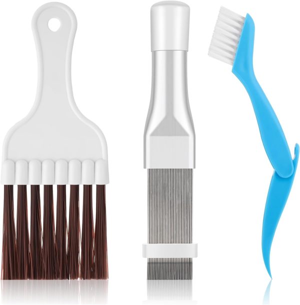 3 Pcs Air Conditioner Fin Comb Cleaner Kit, Ac Fin Comb Condenser Coil Brush, Radiator Fin Comb Straightener Refrigerator Tools, Evaporator Radiator Repair Clean Tool