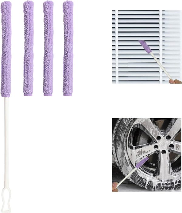 Multifunctional Crevice Cleaning Rod Set,Flexible Long Cleaning Brush,Electrostatic Adsorption Duster,Air Conditioning Musical Instrument Cleaning Tool,14 Inches