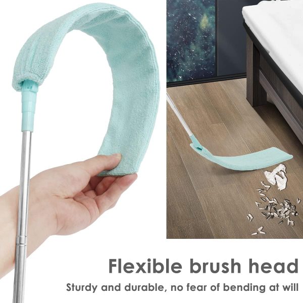 Gap Dust Cleaner, Telescopic Removal Brush Long Handle Duster,Multifunction Retractable Microfiber Flat Gap Dust Brush Gap Mop,Extendable Cleaning Tool, for High Celling Bedroom Window (Light Green) - Image 2