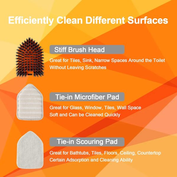 Tile Tub Scrubber Brush with 3 Different Function Cleaning Heads and 56" Extendable Long Handle-No Scratch Shower Scrubber for Cleaning Bathroom Kitchen Toilet Wall,Bathtub,Sink,Grey - Image 2
