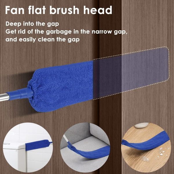 Retractable Gap Dust Cleaner Brush with Long Handle (30 to 100 inches), Cleaning Tools with 3 Microfiber Dusting Cloths, Extendable Duster for Cleaning Under Refrigerator Sofa Couch Bed Furniture - Image 2