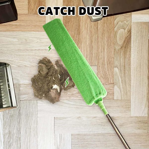 Retractable Gap Dust Cleaner Under Appliance Cleaning Tool,  Flat Duster for Under Refrigerator Fridge Stove Couch Bed, Skinny Thin Duster for Tight Spaces - Image 2